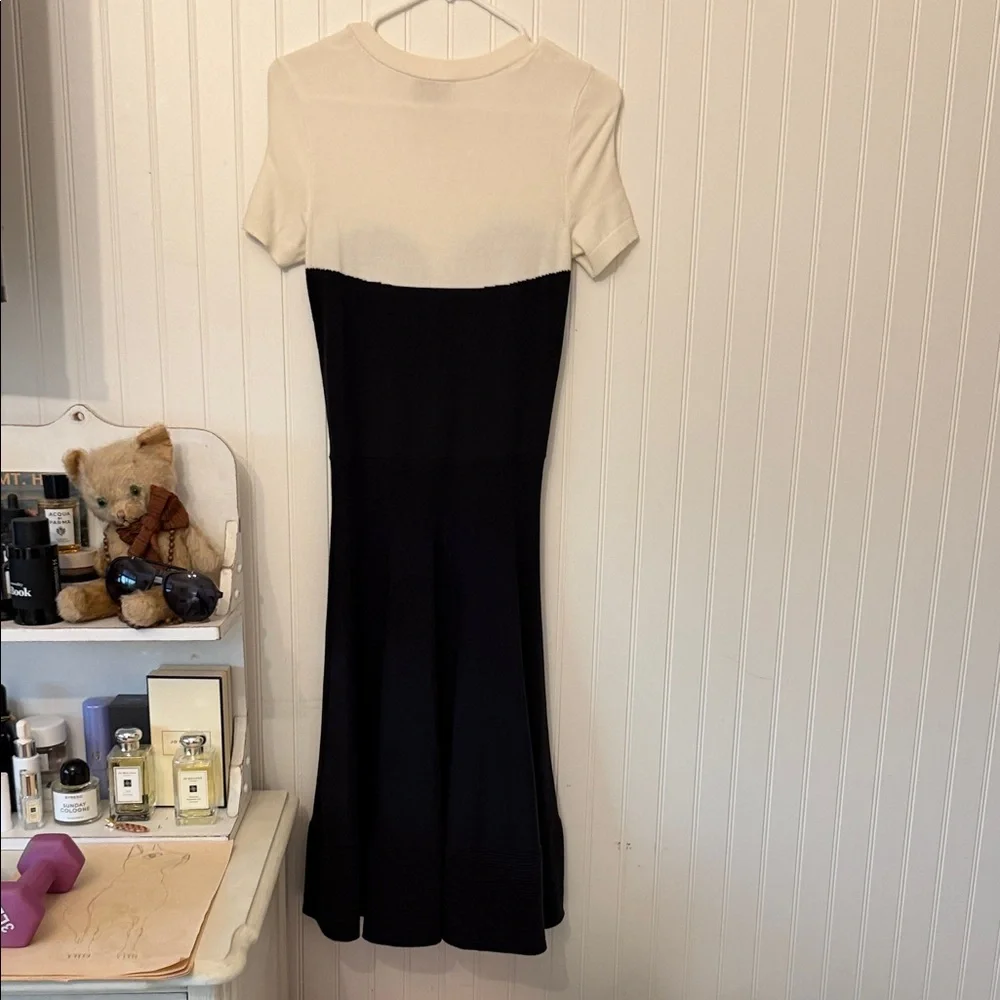 Kate Spade Small knitted Two-Tone Black and Cream Cocktail Dress.